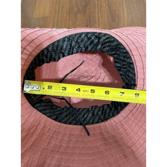 August Hat Company Packable Sun Beach Garden Hat Pink Polyester Wide Brim - Picture 6 of 7